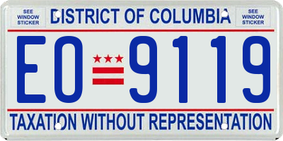 DC license plate EO9119