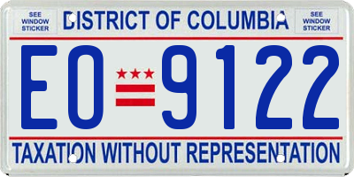 DC license plate EO9122