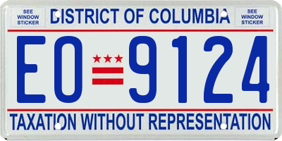 DC license plate EO9124