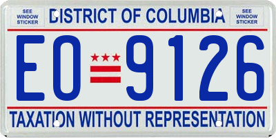 DC license plate EO9126