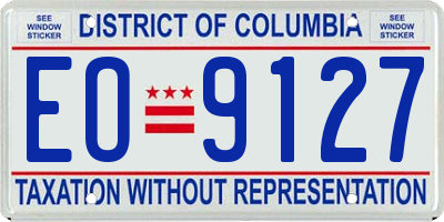 DC license plate EO9127