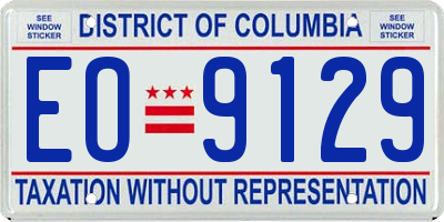 DC license plate EO9129