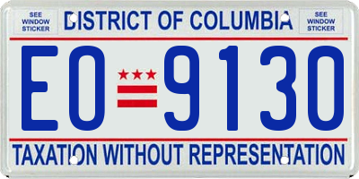 DC license plate EO9130