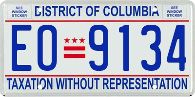 DC license plate EO9134