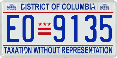 DC license plate EO9135