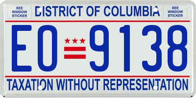 DC license plate EO9138