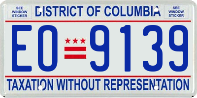 DC license plate EO9139