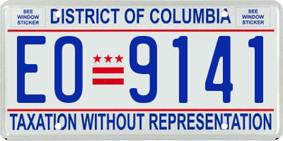 DC license plate EO9141