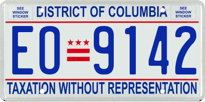 DC license plate EO9142