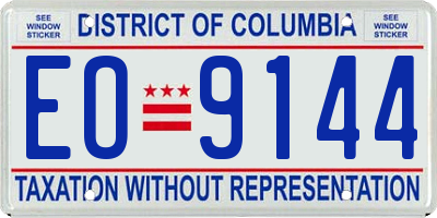 DC license plate EO9144