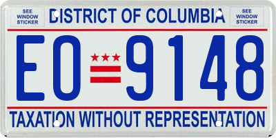 DC license plate EO9148