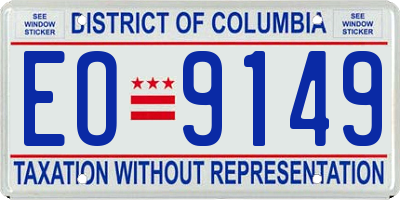 DC license plate EO9149