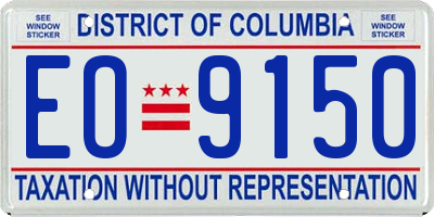 DC license plate EO9150