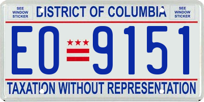 DC license plate EO9151