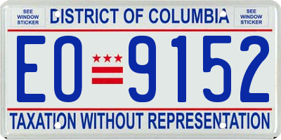 DC license plate EO9152