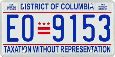 DC license plate EO9153