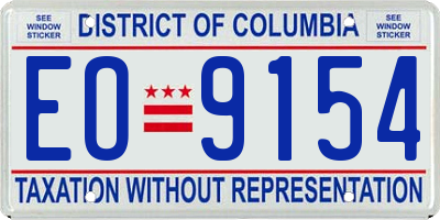 DC license plate EO9154