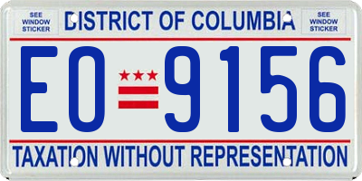 DC license plate EO9156