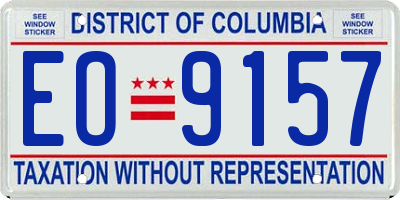 DC license plate EO9157