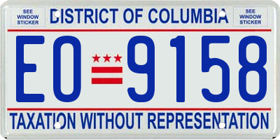 DC license plate EO9158