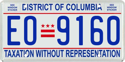 DC license plate EO9160