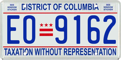 DC license plate EO9162