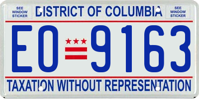 DC license plate EO9163