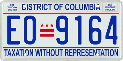 DC license plate EO9164