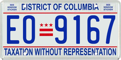 DC license plate EO9167