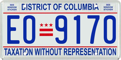 DC license plate EO9170