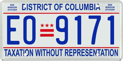 DC license plate EO9171