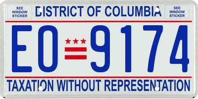 DC license plate EO9174