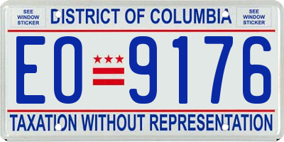 DC license plate EO9176