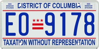 DC license plate EO9178