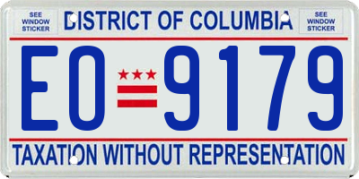 DC license plate EO9179