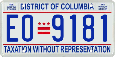 DC license plate EO9181