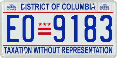 DC license plate EO9183