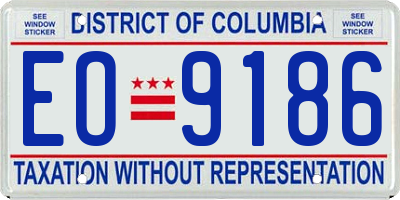 DC license plate EO9186