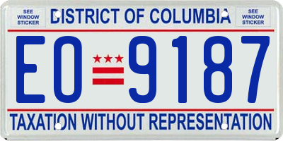 DC license plate EO9187