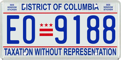 DC license plate EO9188