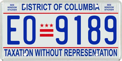 DC license plate EO9189