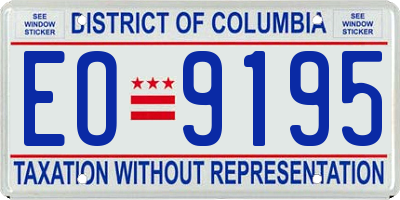 DC license plate EO9195