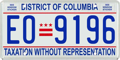 DC license plate EO9196