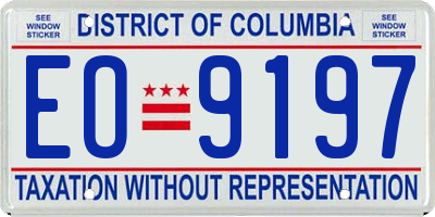 DC license plate EO9197