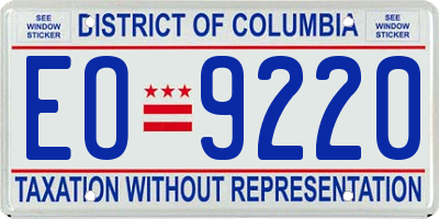 DC license plate EO9220