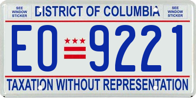 DC license plate EO9221