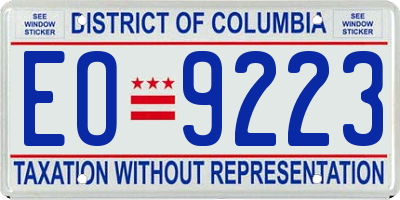 DC license plate EO9223