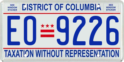 DC license plate EO9226