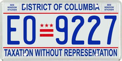 DC license plate EO9227