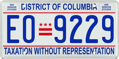 DC license plate EO9229